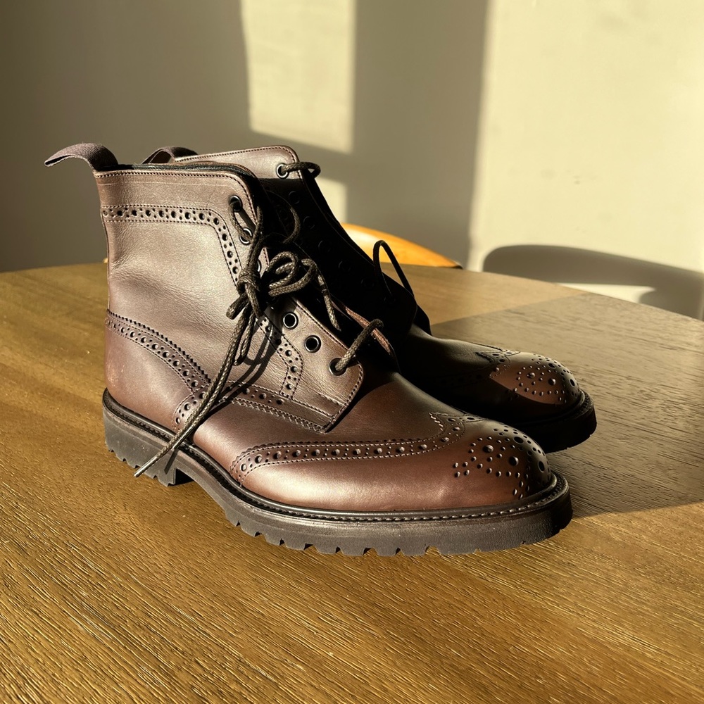 Tricker’s STEPHY BROGUE BOOT - OLIVVIA DEERSKIN - BROWN